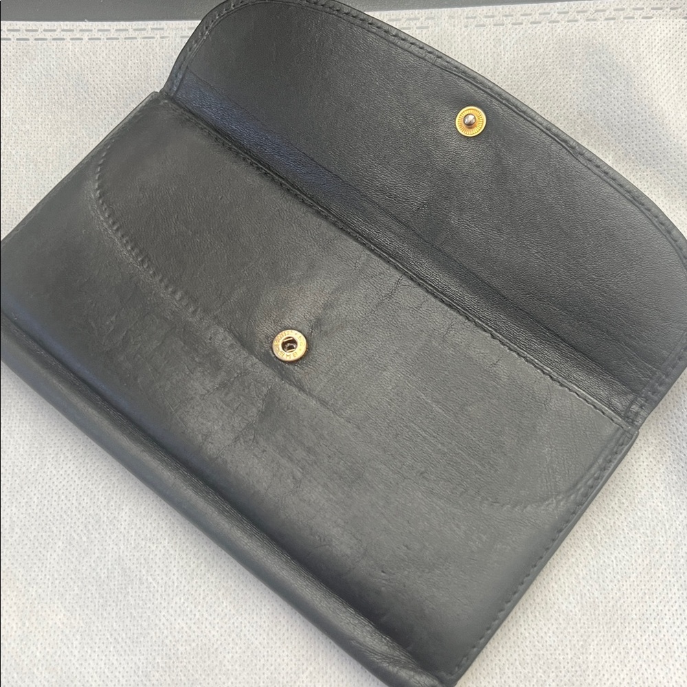 LOEWE Black Leather long Wallet snap close super buttery soft designer - Picture 7 of 15